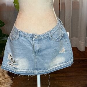 ☀️SUMMER CLEARANCE SALE☀️ PTCL Distressed Denim Mini Skirt